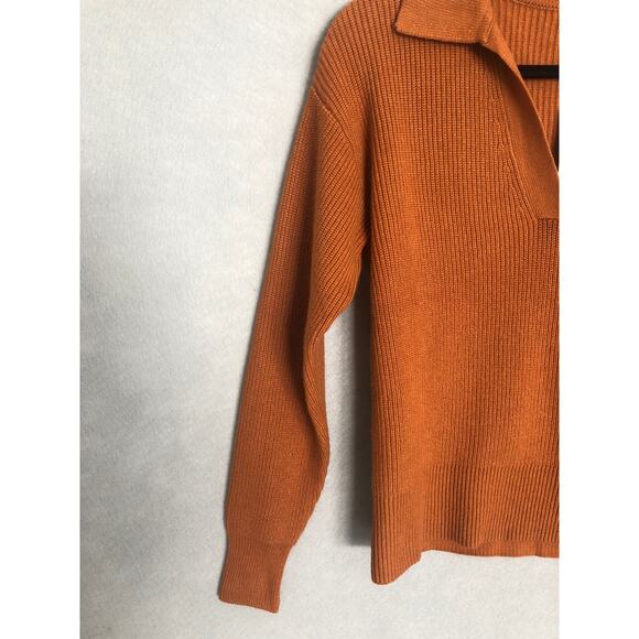 On 34th Knit Sweater Women's Size XXS  V-Neck Ribbed Roasted Pecan NEW - Picture 4 of 7